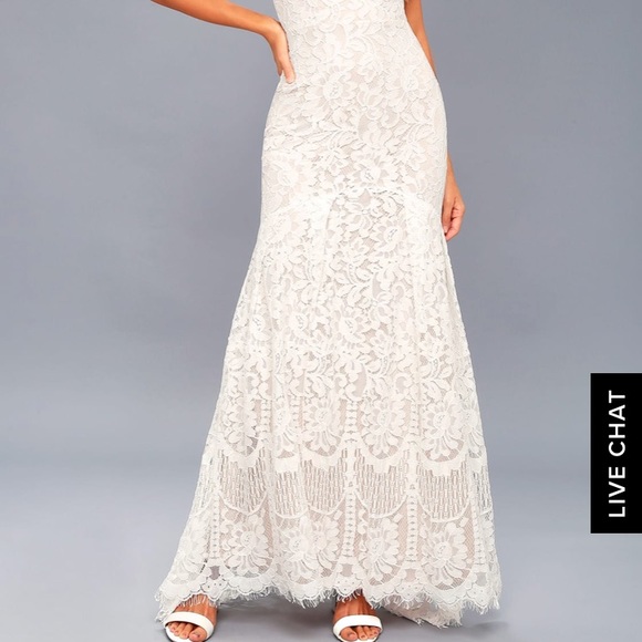🅿️SOLD🅿️ Lulus white lace maxi dress - Picture 3 of 6